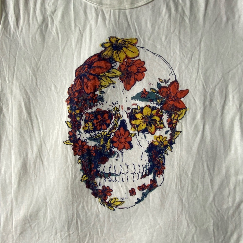 Floral Sugar Skull Graphic Tee